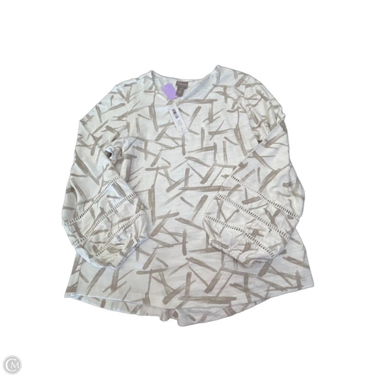 Top Long Sleeve By Chicos In Cream, Size: L
