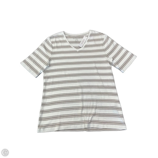 Top Short Sleeve By Chicos In Striped Pattern, Size: L