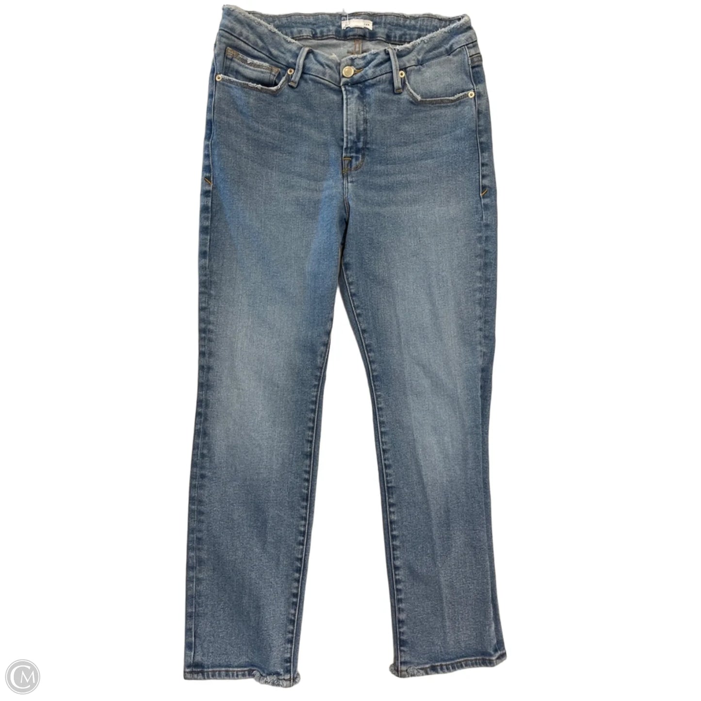 Jeans Straight By Good American In Blue Denim, Size: 10