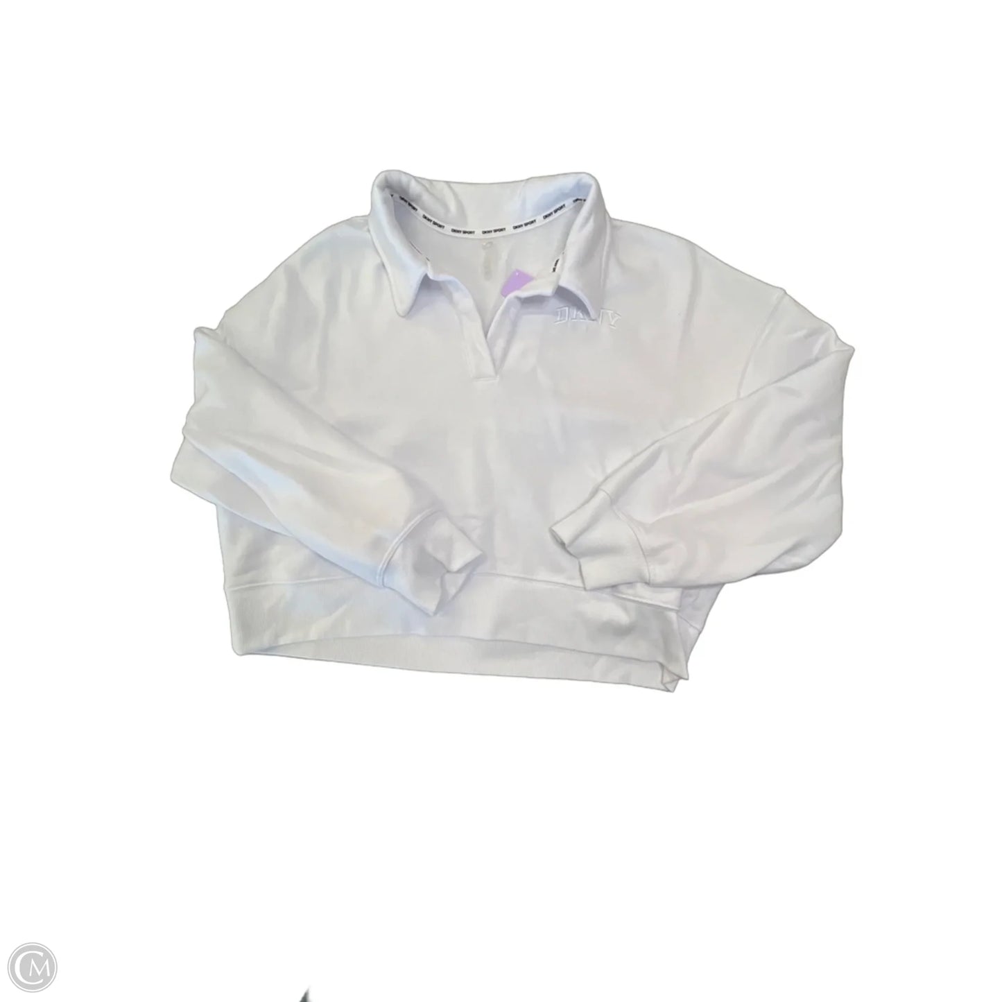 Athletic Sweatshirt Hoodie By Dkny In White, Size: L