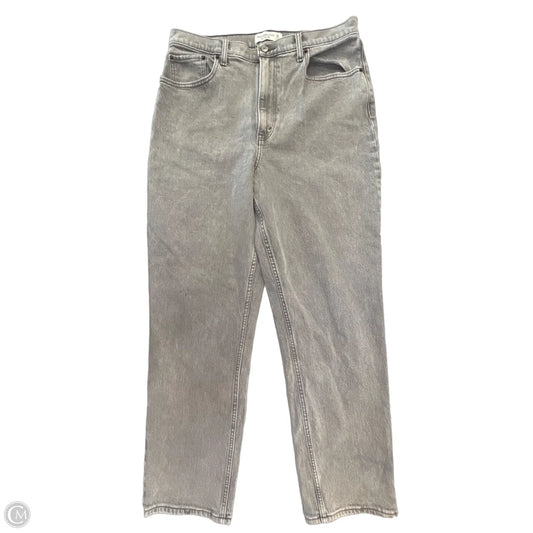 Jeans Straight By Abercrombie And Fitch In Grey Denim, Size: 12