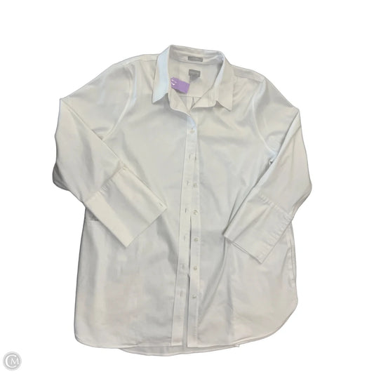 Top Long Sleeve By Chicos In White, Size: Xl