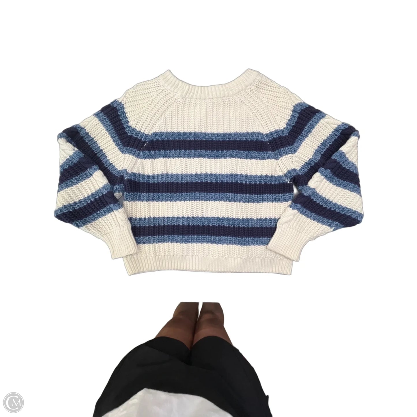 Sweater By Free People In Blue & Cream, Size: S