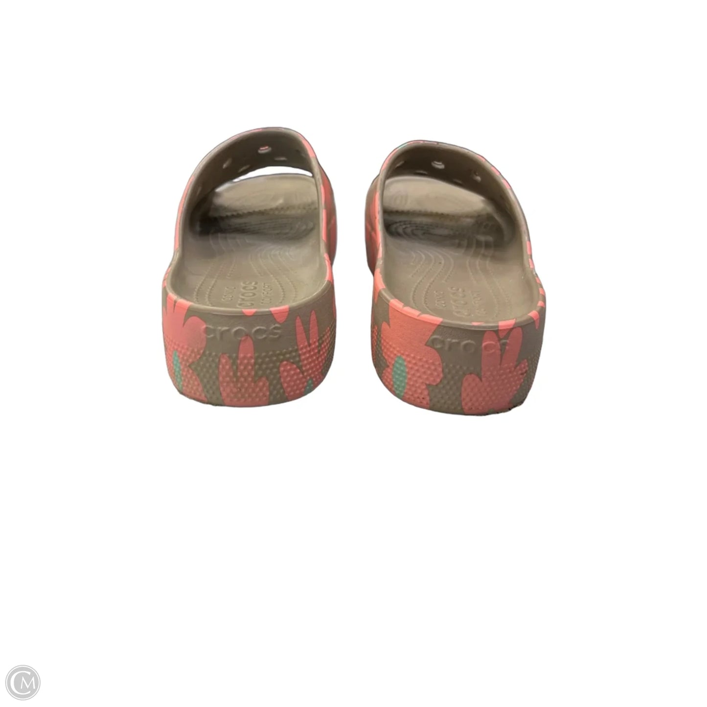 Sandals Flats By Crocs In Floral Print, Size: 10