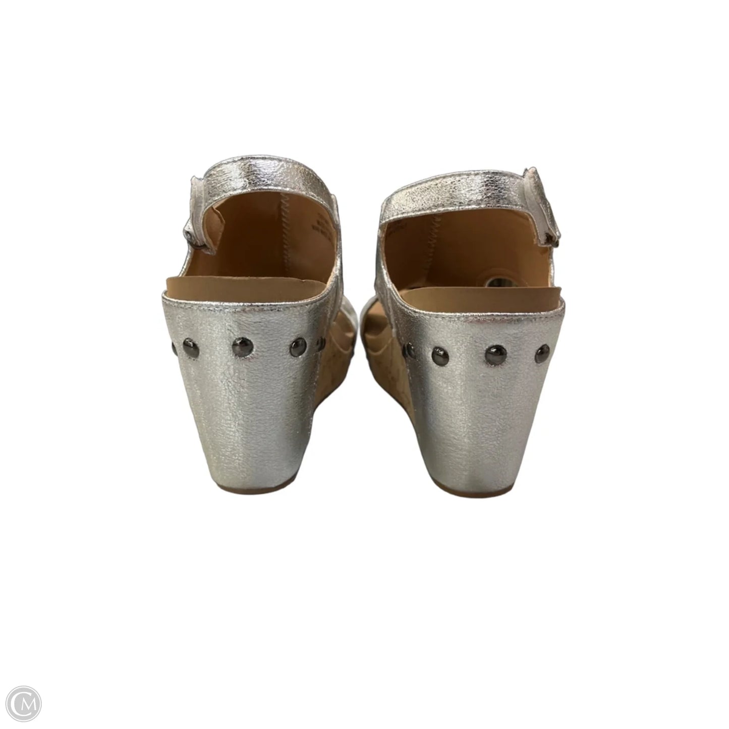 Shoes Heels Wedge By Corkys In Silver, Size: 9