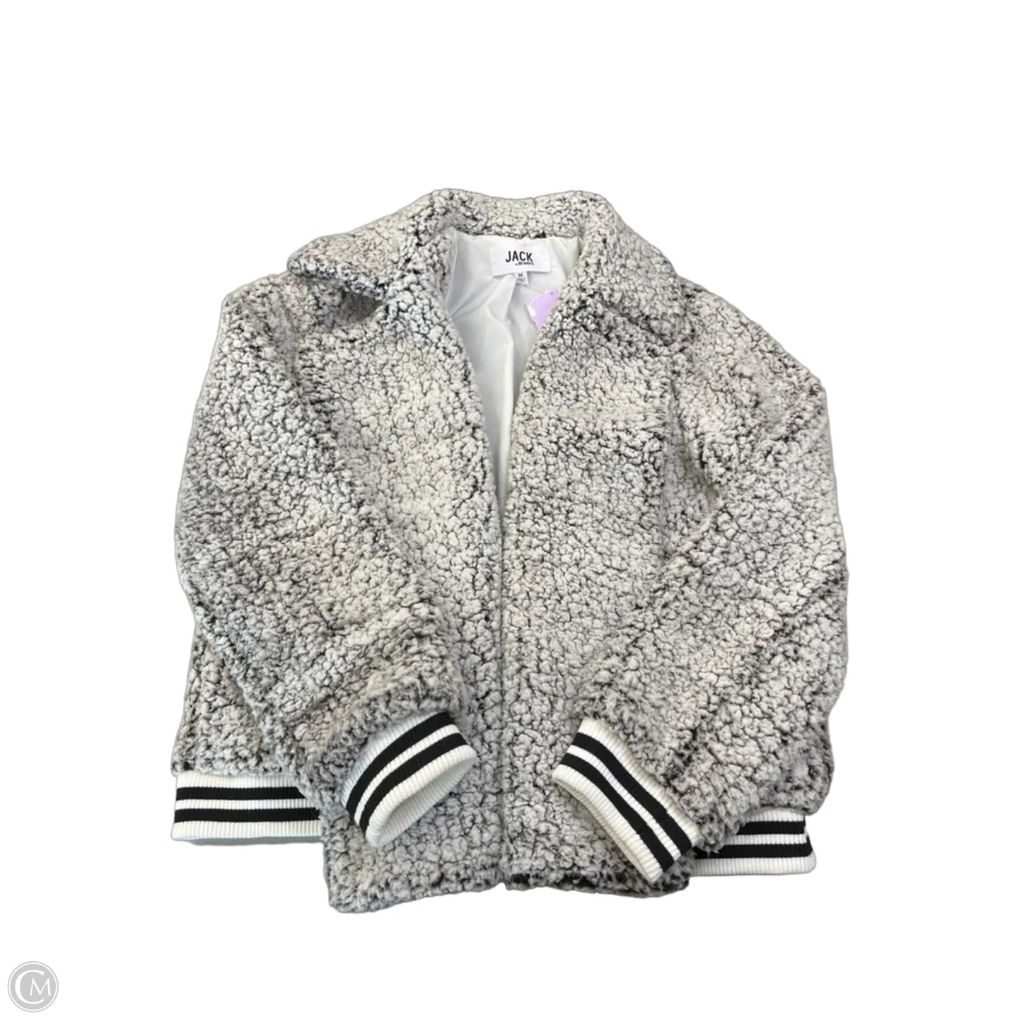 Jacket Faux Fur & Sherpa By Jack In Grey, Size: M