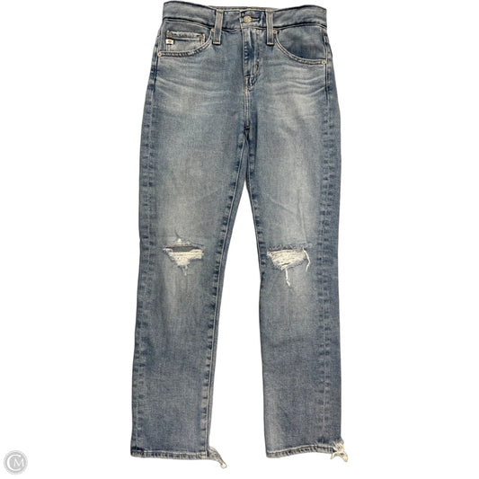 Jeans Straight By Ag Jeans In Blue Denim, Size: 0