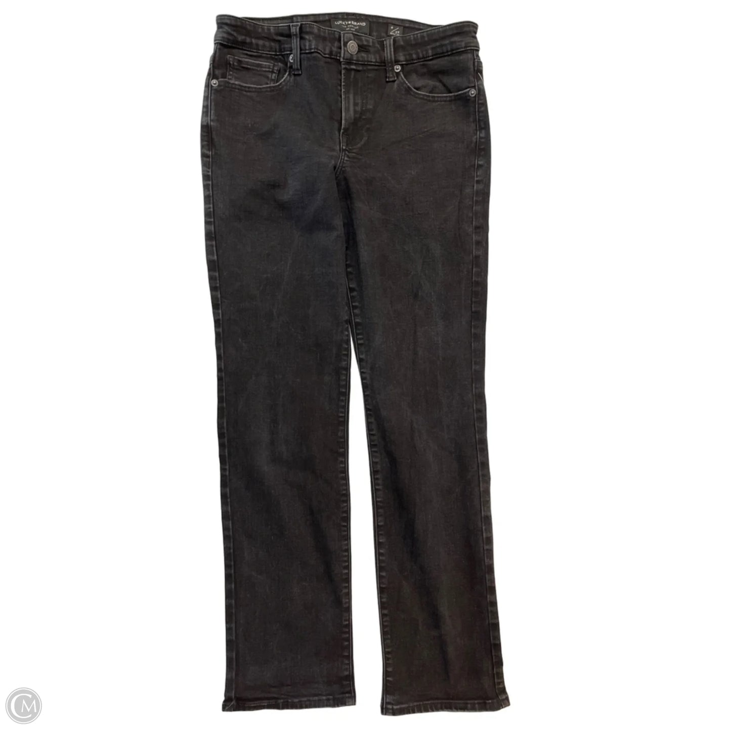 Jeans Straight By Lucky Brand In Black Denim, Size: 8