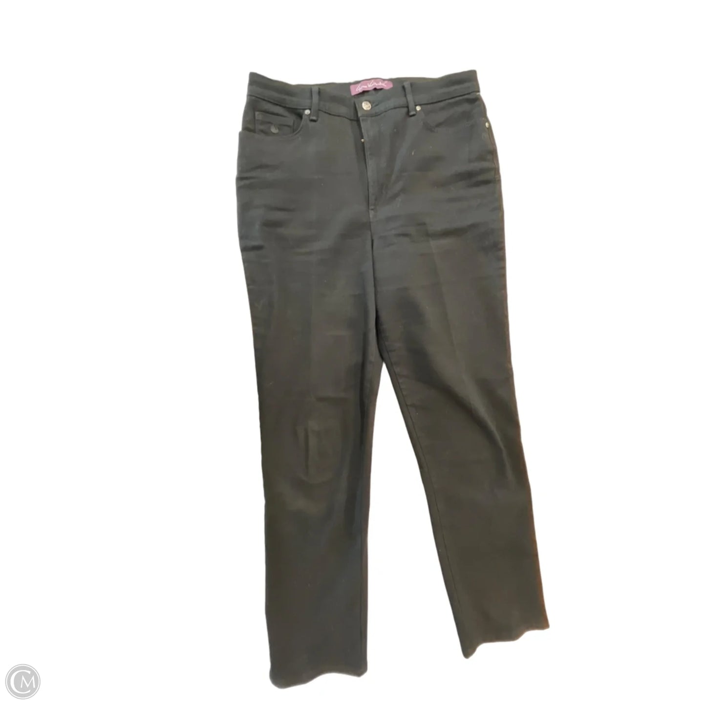 Jeans Straight By Gloria Vanderbilt In Black Denim, Size: 14