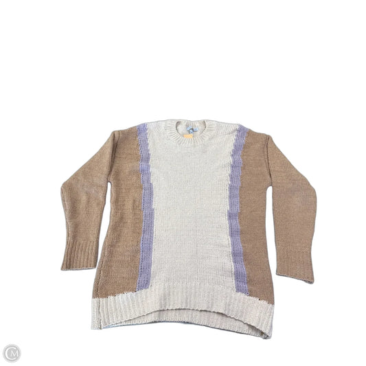 Sweater By Miss Sparkling In Cream & Purple, Size: M