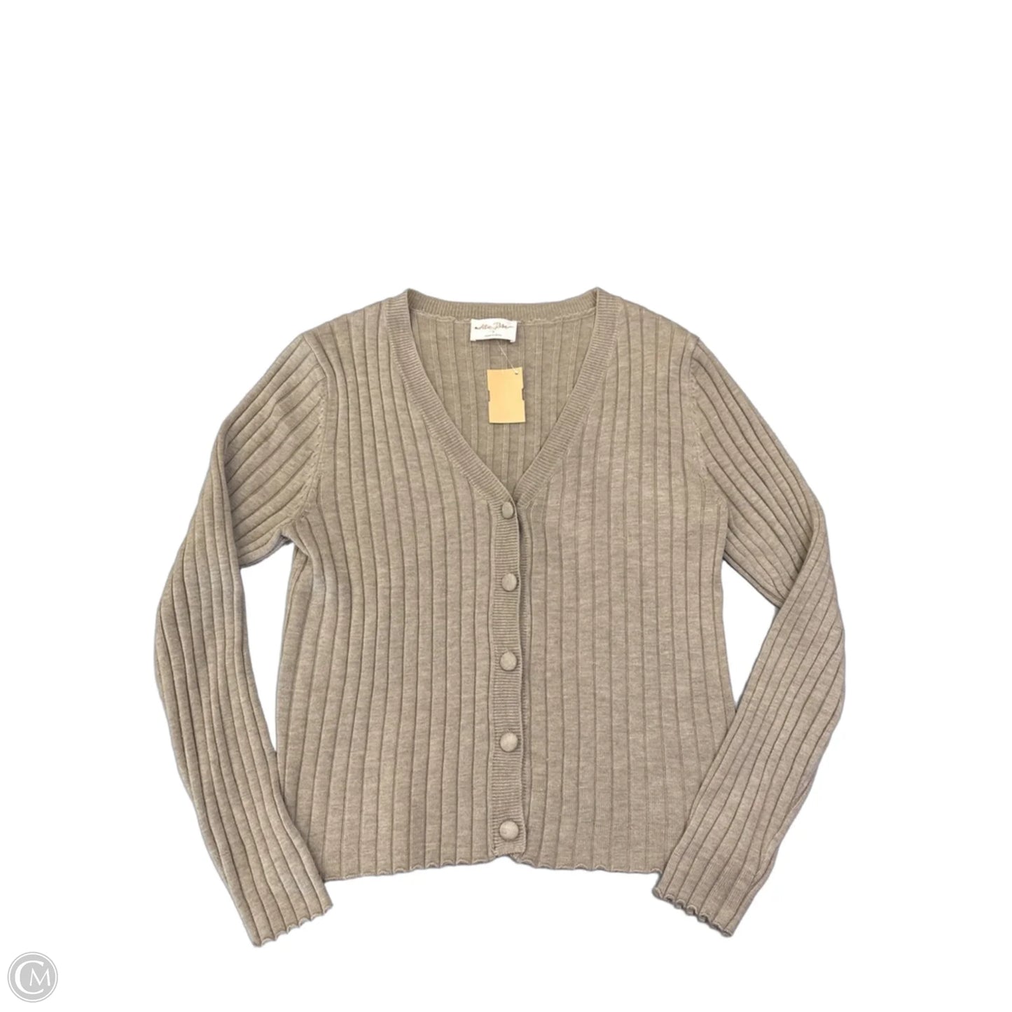 Top Long Sleeve By Allie Rose In Tan, Size: S