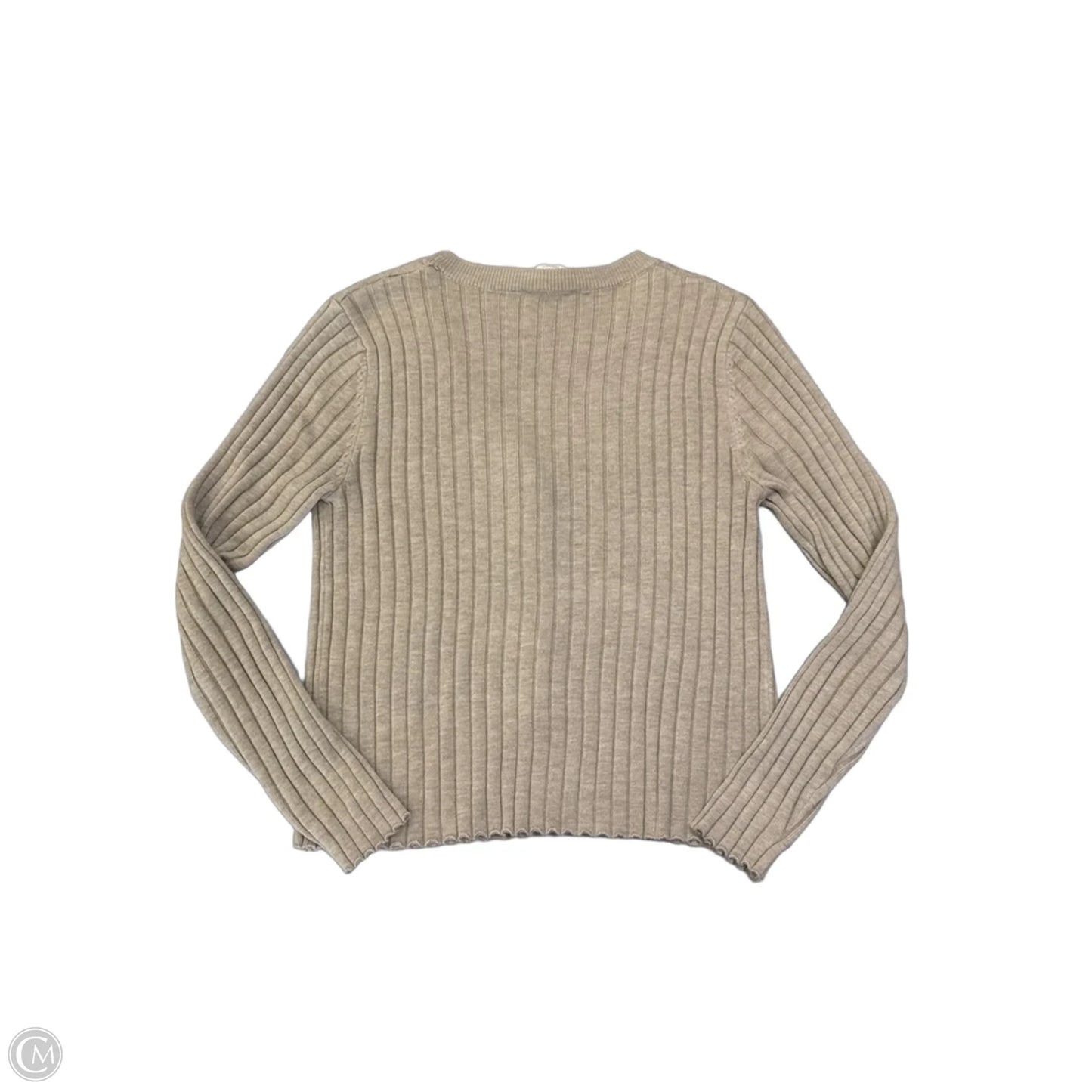 Top Long Sleeve By Allie Rose In Tan, Size: S