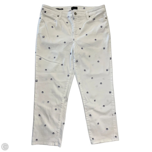 Jeans Cropped By Talbots In White Denim, Size: 12