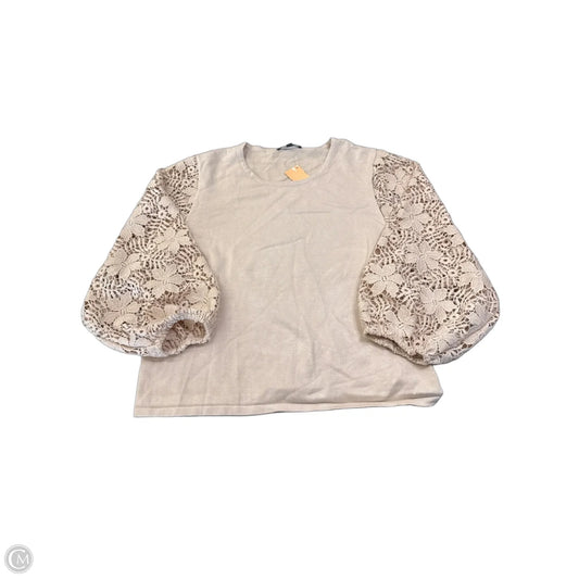 Top Long Sleeve By Adrianna Papell In Beige, Size: Xl