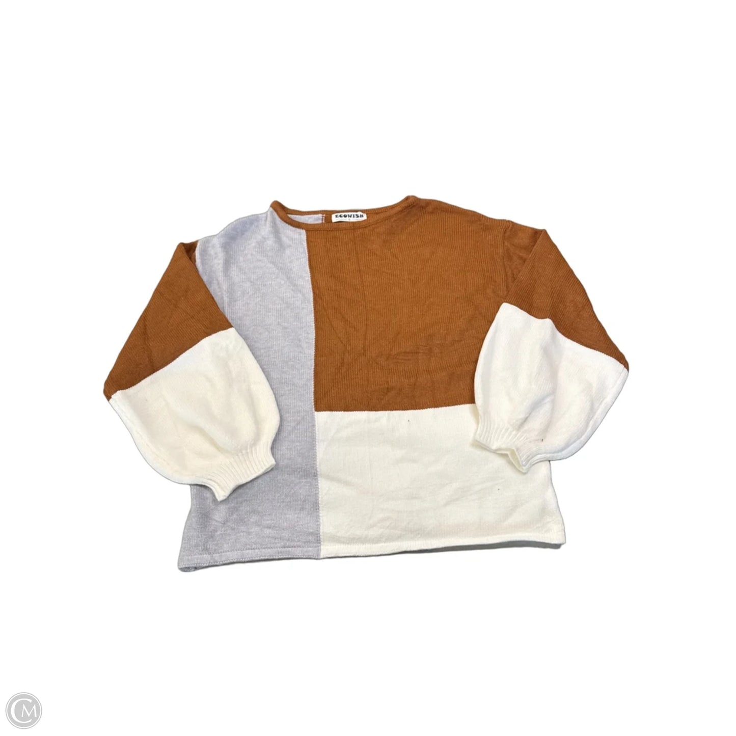 Sweater By Clothes Mentor In Brown & Cream, Size: S