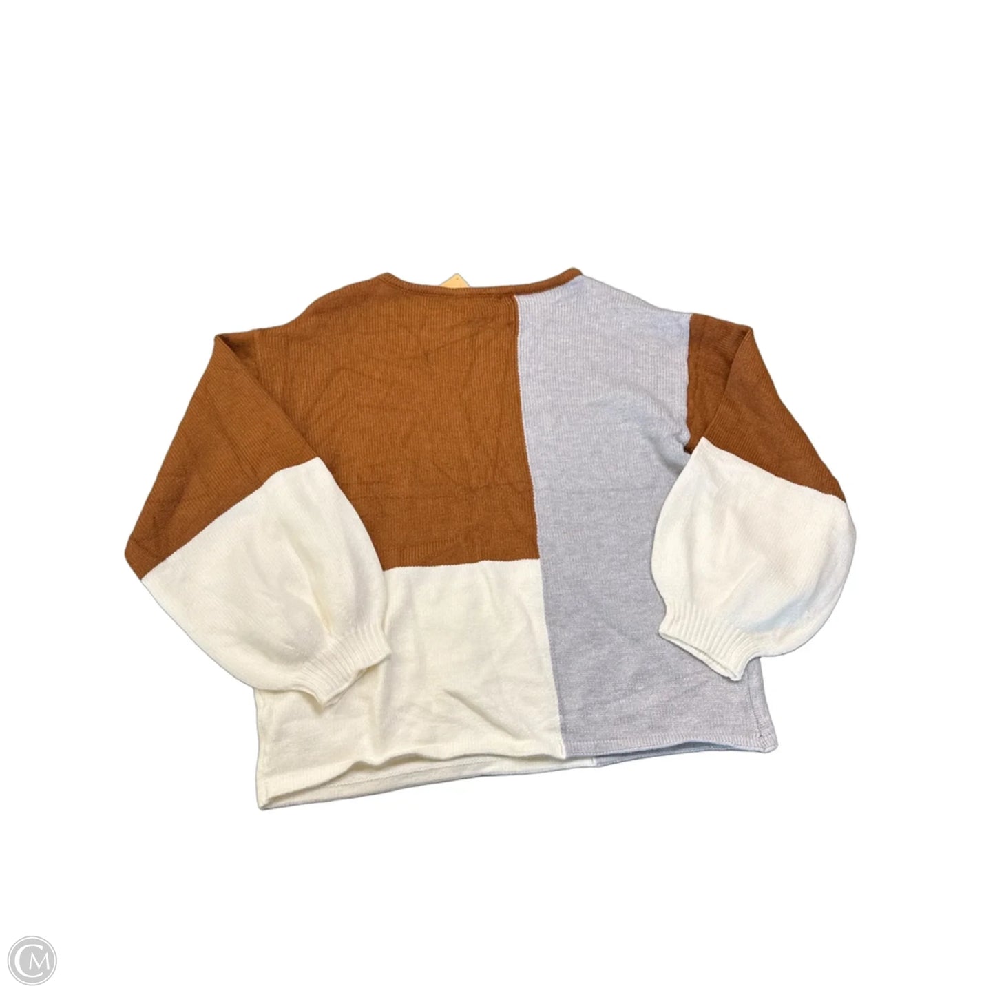 Sweater By Clothes Mentor In Brown & Cream, Size: S