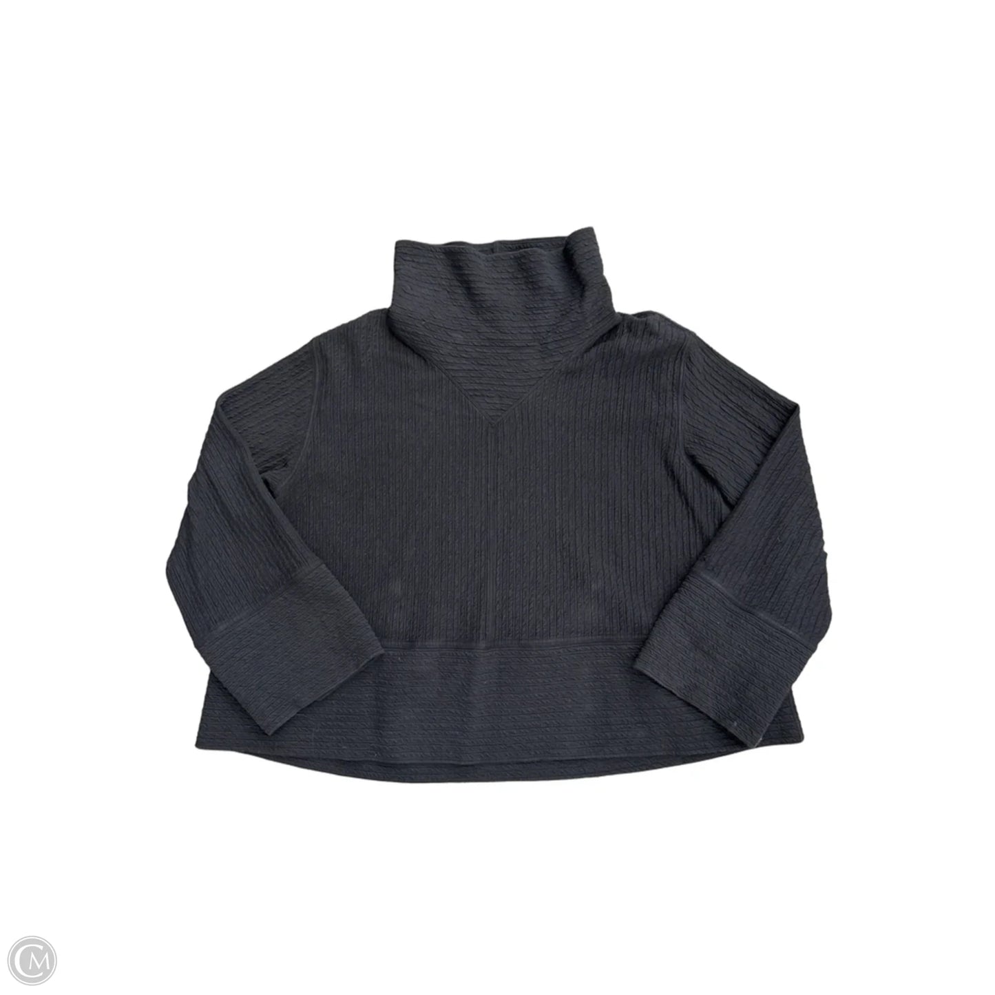 Athletic Top Long Sleeve Collar By Lululemon In Black, Size: L