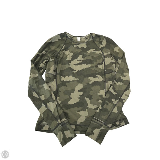 Athletic Top Long Sleeve Crewneck By Lululemon In Camouflage Print, Size: S