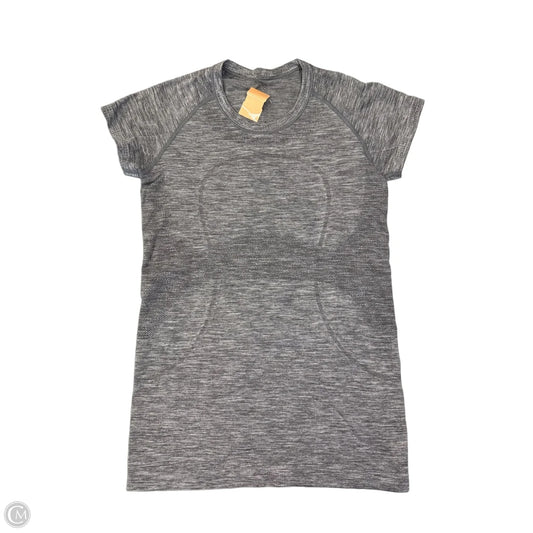 Athletic Top Short Sleeve By Lululemon In Grey, Size: S