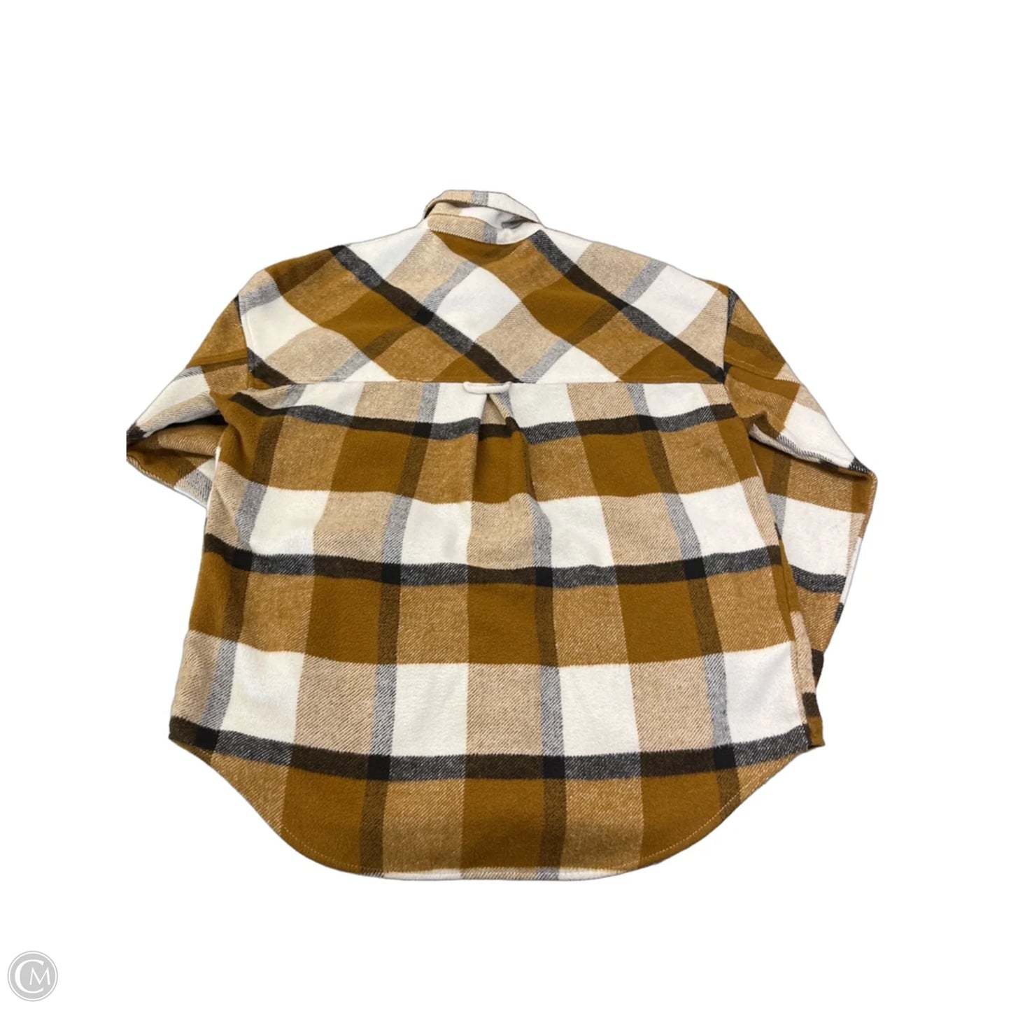 Jacket Shirt By Kensie In Checkered Pattern, Size: S