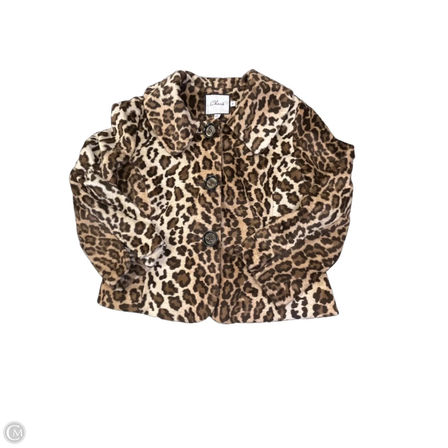Jacket Faux Fur & Sherpa By Chaus In Leopard Print, Size: S