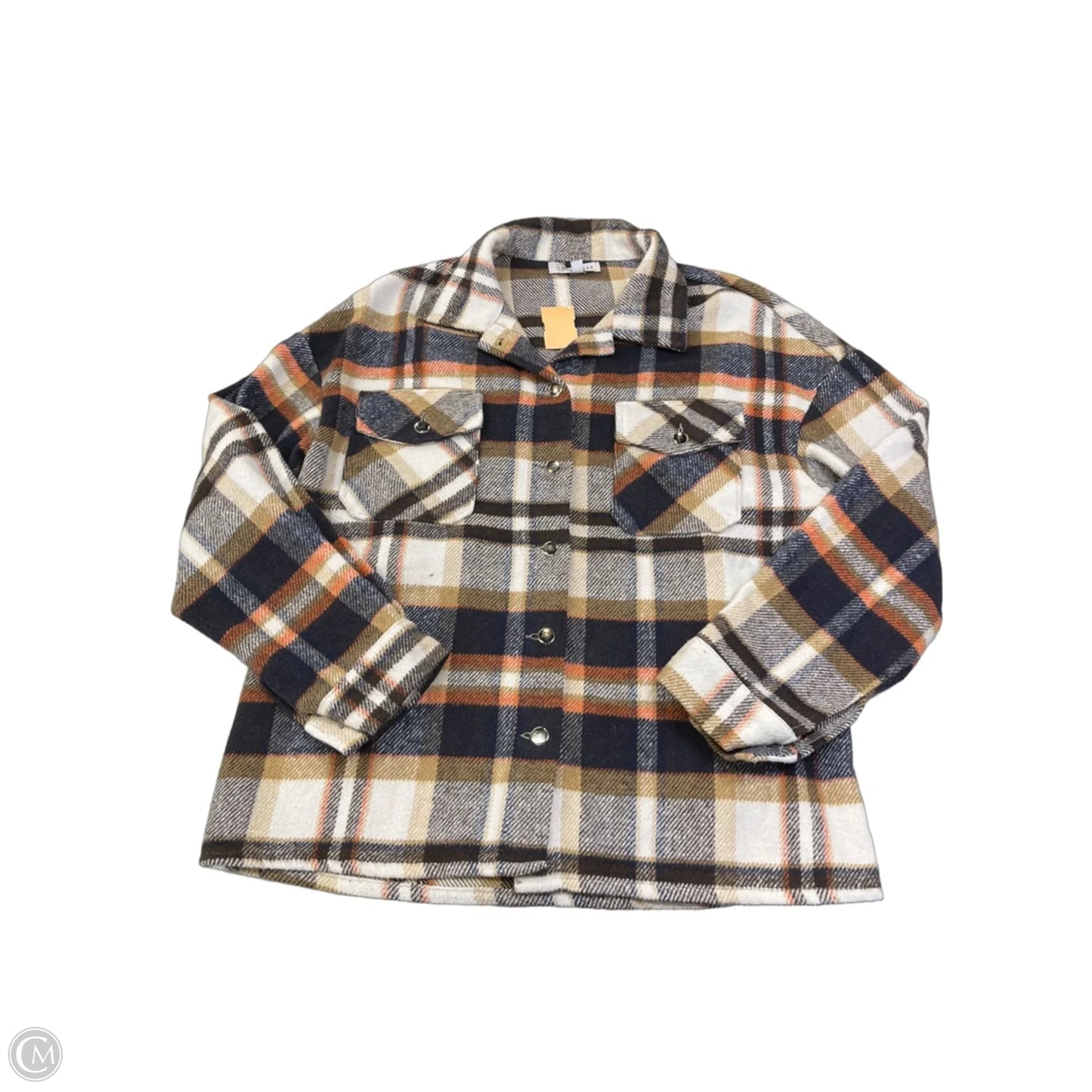 Jacket Shirt By Cmf In Checkered Pattern, Size: L