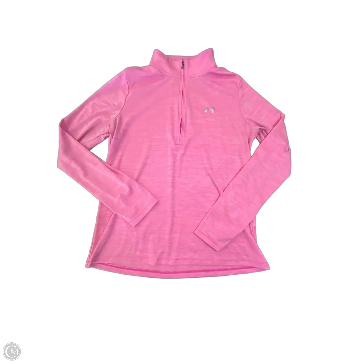 Athletic Top Long Sleeve Collar By Under Armour In Pink, Size: M