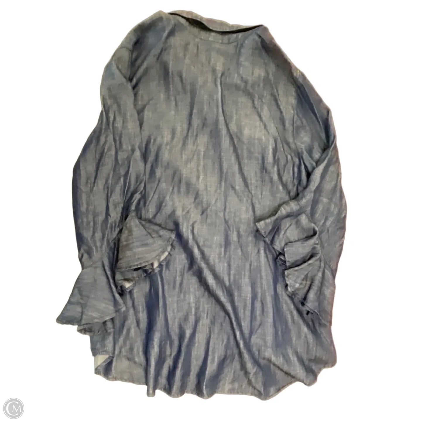 Top Long Sleeve By Liverpool In Blue Denim, Size: Xl