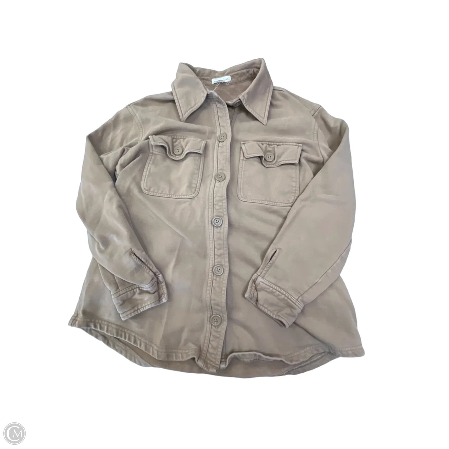 Jacket Shirt By Good American In Brown, Size: Xs
