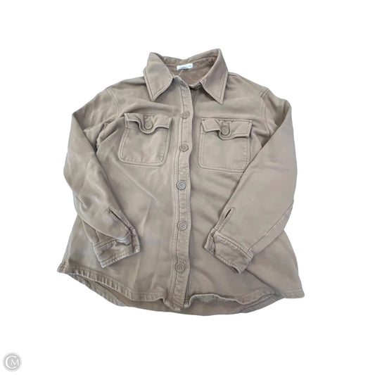 Jacket Shirt By Good American In Brown, Size: Xs