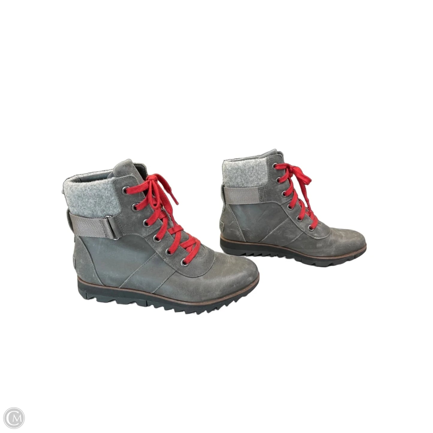 Boots Ankle Flats By Sorel In Grey & Red, Size: 7.5