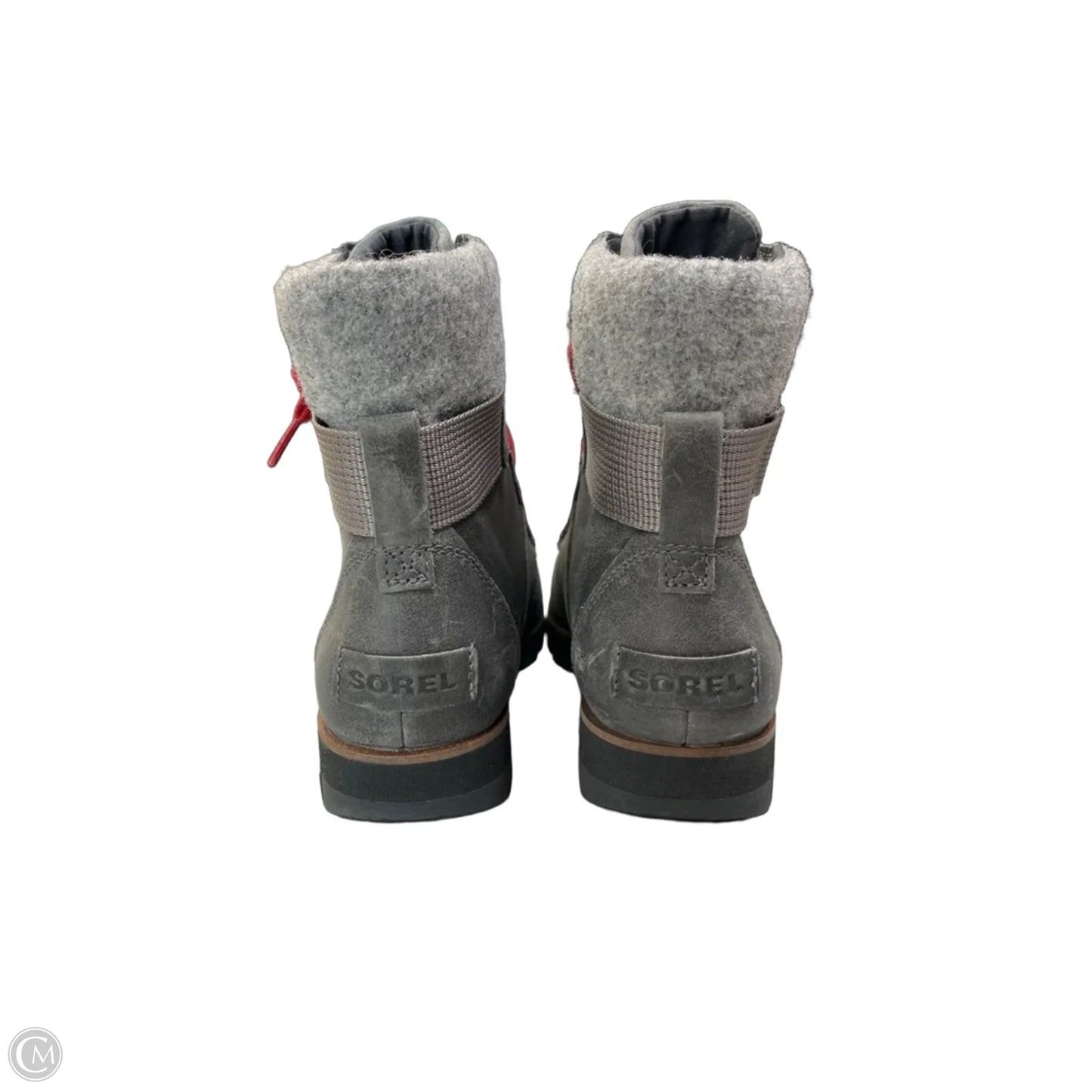 Boots Ankle Flats By Sorel In Grey & Red, Size: 7.5