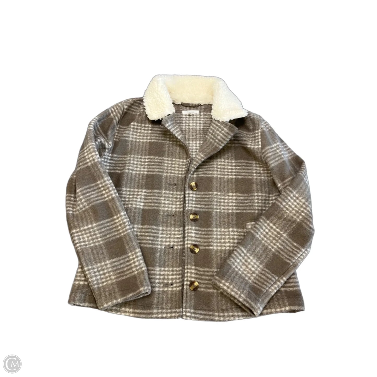 Jacket Shirt By Maurices In Taupe, Size: S