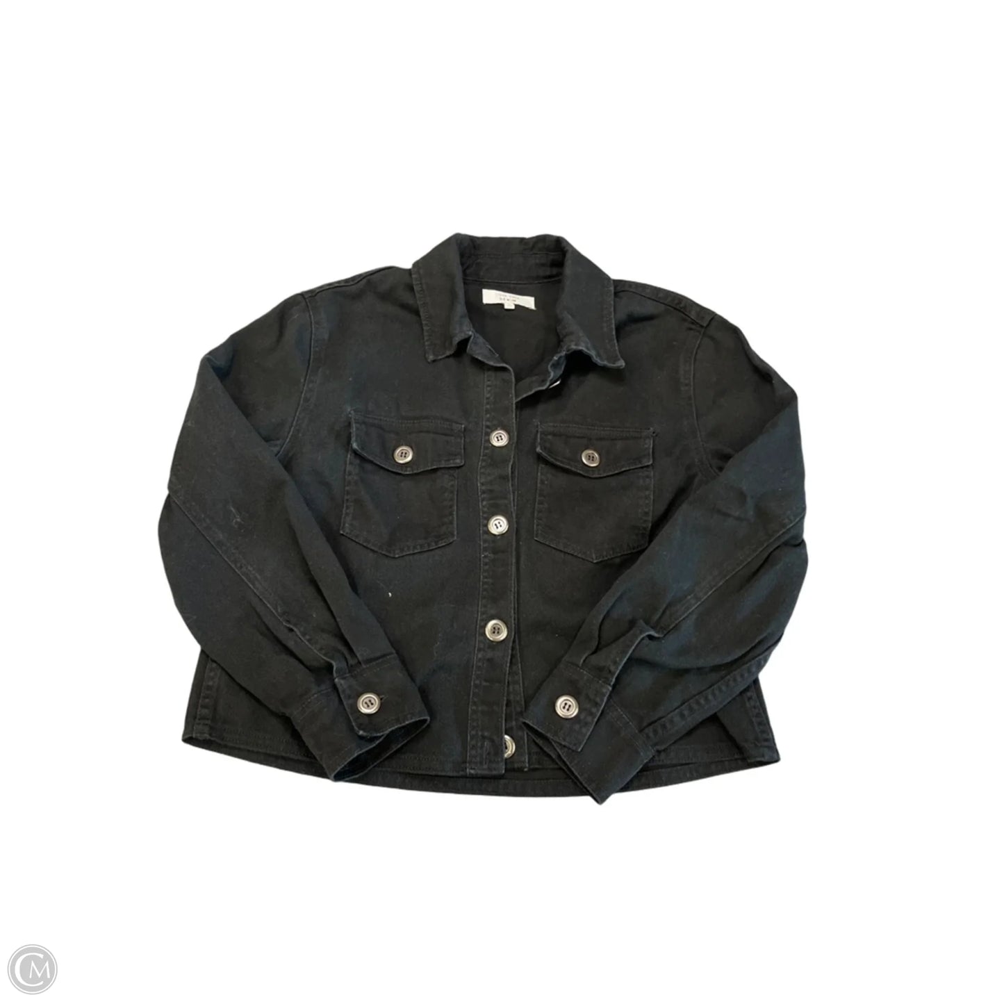 Jacket Denim By Love Tree In Black Denim, Size: S