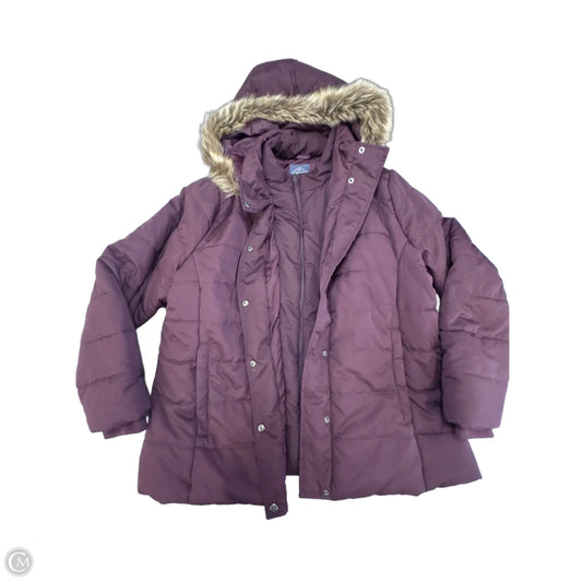 Coat Parka By St Johns Bay In Purple, Size: 1x