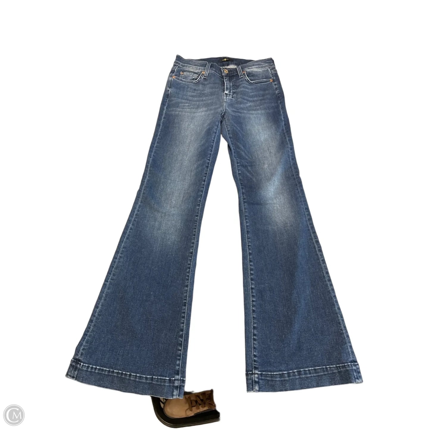 Jeans Flared By 7 For All Mankind In Blue Denim, Size: 2