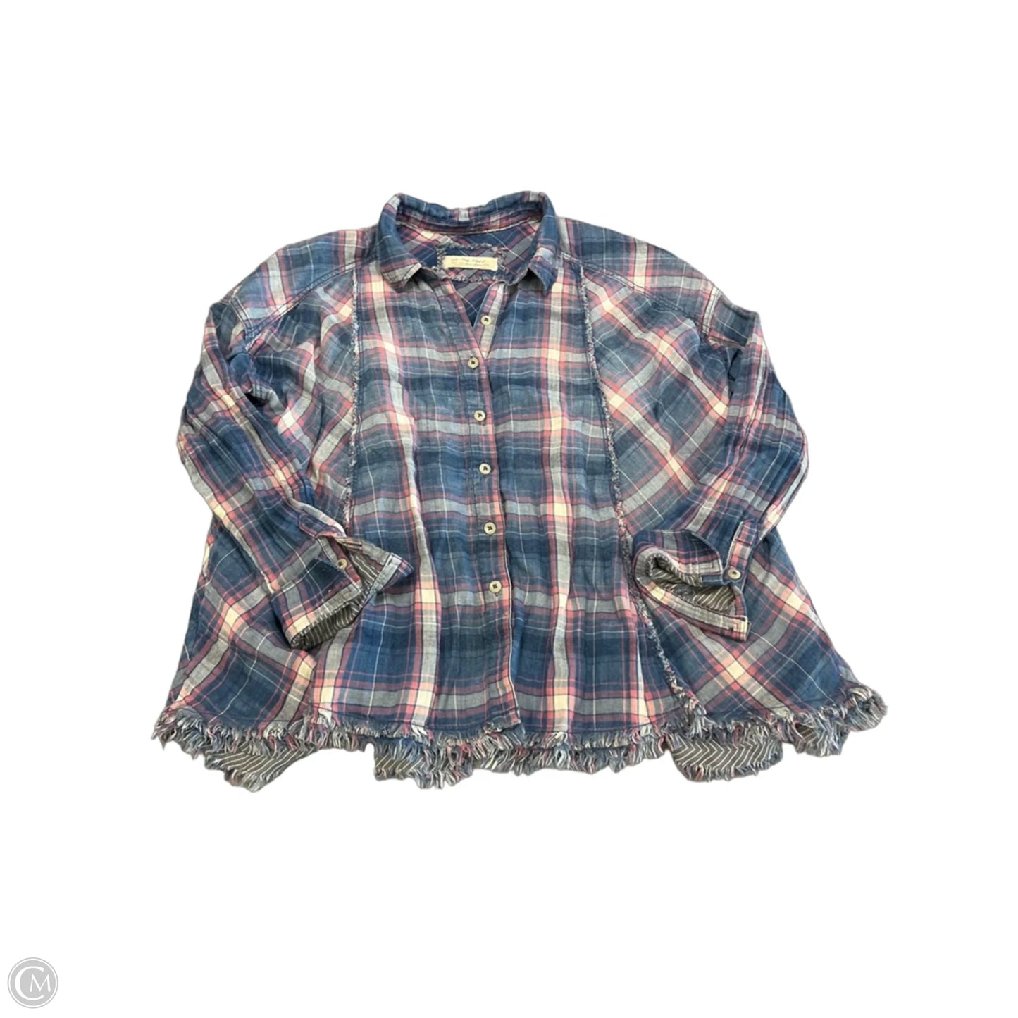 Top Long Sleeve By We The Free In Plaid Pattern, Size: S