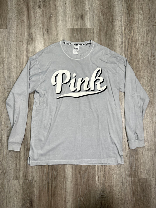 Grey Top Long Sleeve Pink, Size L