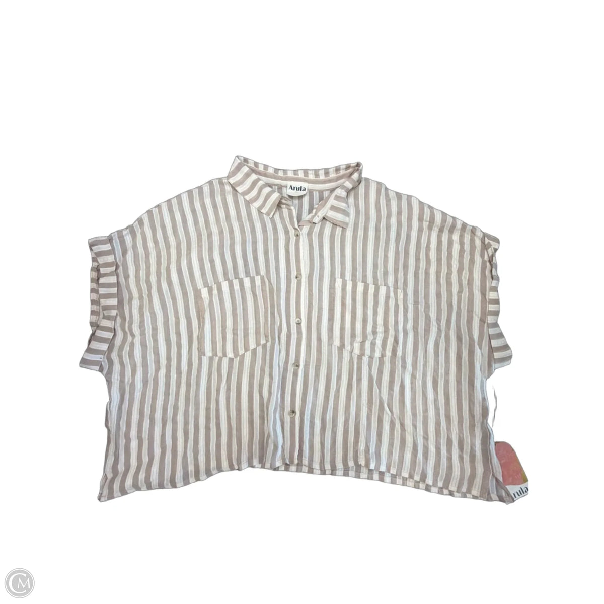 Top Short Sleeve By Arula In Striped Pattern, Size: 1x