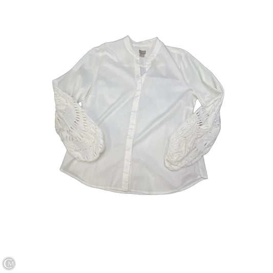 Top Long Sleeve By Chicos In White, Size: L