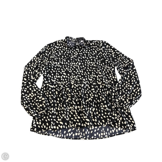 Top Long Sleeve By White Birch In Polkadot Pattern, Size: Xl