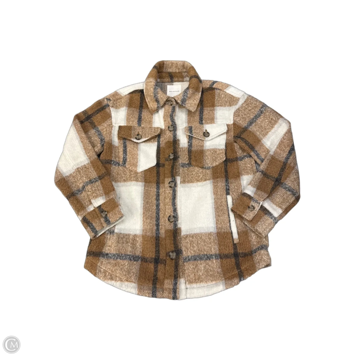 Jacket Shirt By Avec Les Filles In Plaid Pattern, Size: M