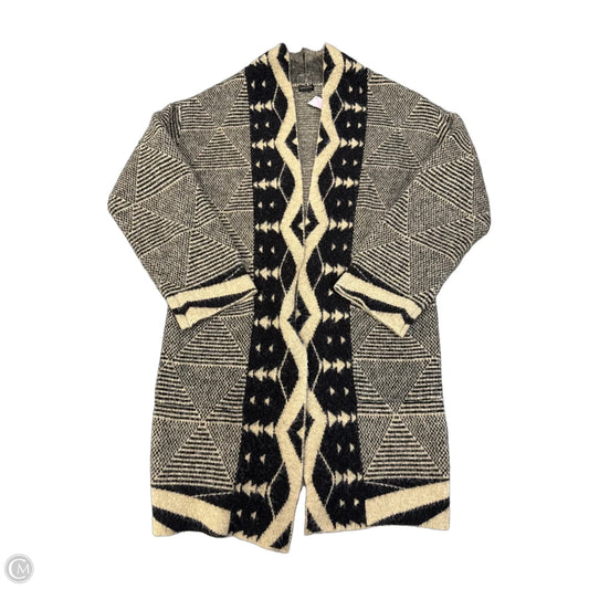 Sweater Cardigan By Buckle Black In Black & Tan, Size: M