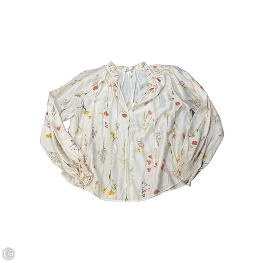 Blouse Long Sleeve By H&m In Floral Print, Size: L