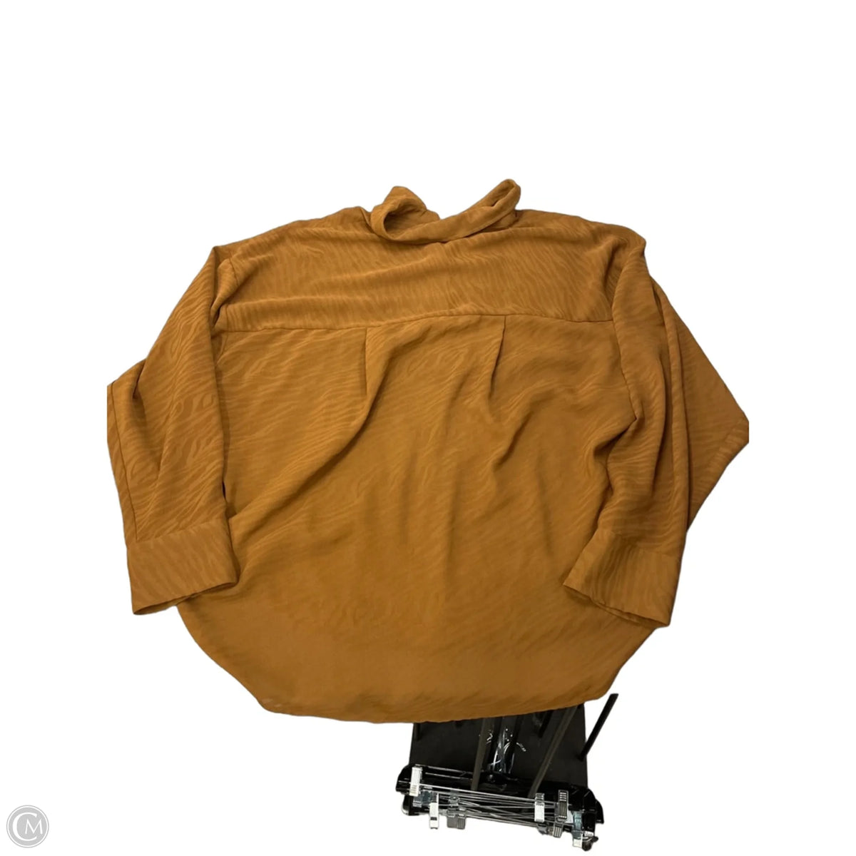 Blouse Long Sleeve By Express In Brown, Size: Xl