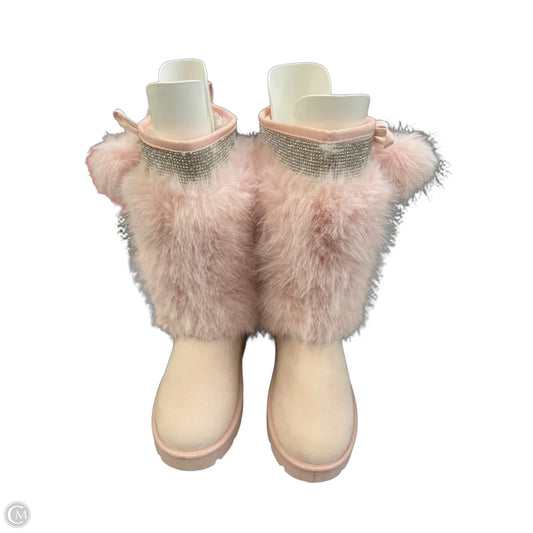 Boots Mid-calf Flats By Fashion Nova In Pink, Size: 8