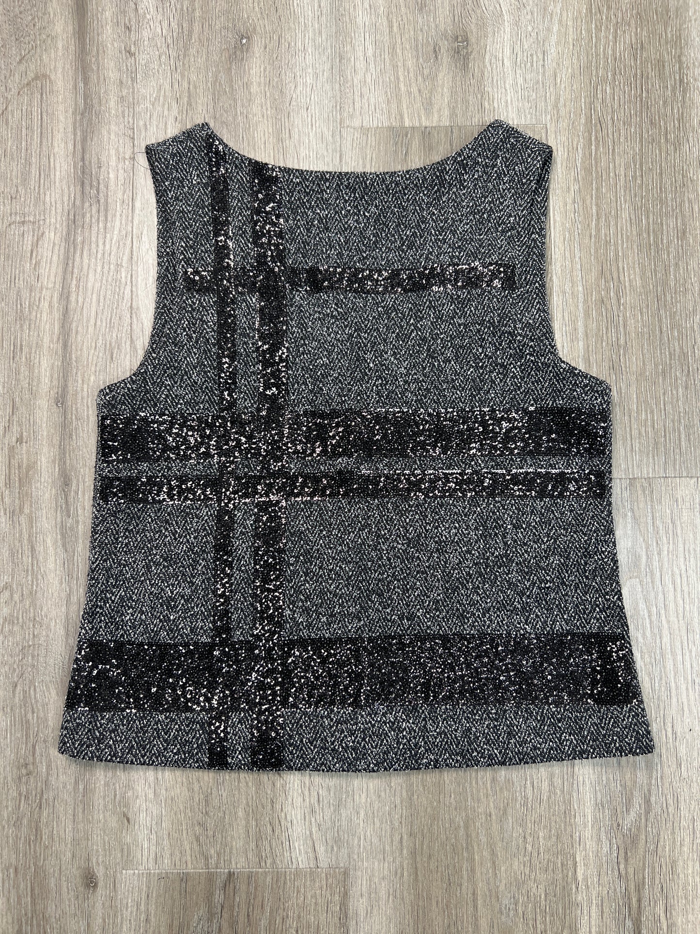 Vest Sweater By Banana Republic In Black & Grey, Size: S