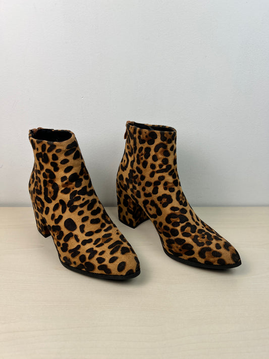 Boots Ankle Heels By Top Moda In Animal Print, Size: 8