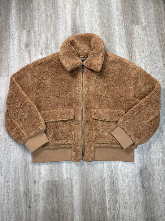 Jacket Faux Fur & Sherpa By Gap In Brown, Size: Xl