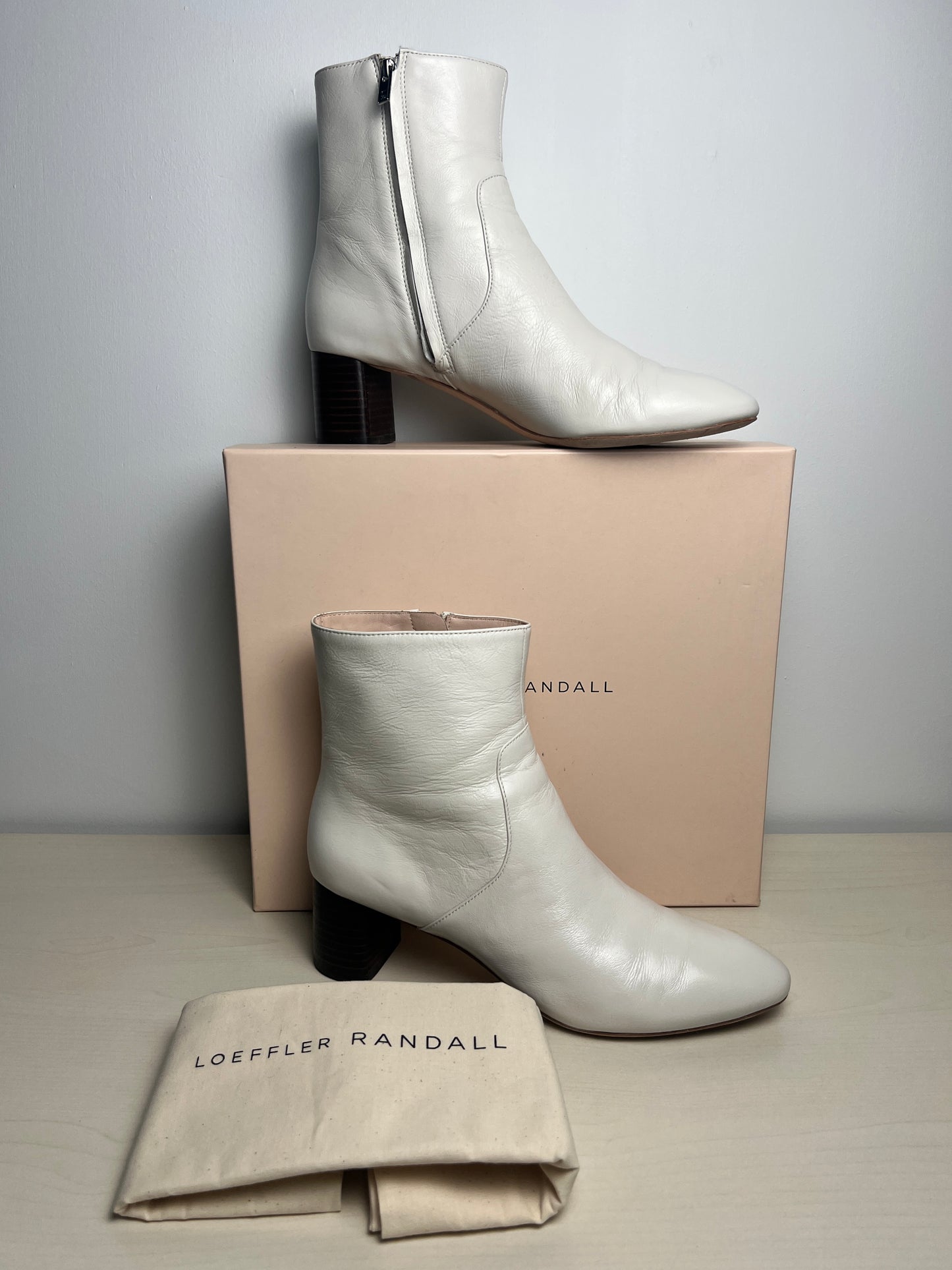 Boots Ankle Heels By Loeffler Randall In Cream, Size: 9.5